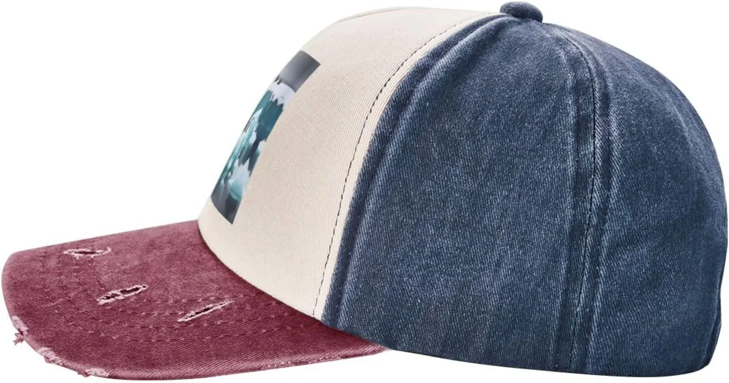 Penguins On The Iceberg Print Golf Flat Snapback Hat,Hip Hop Style Flat Bill,Personalized Adjustable Summer Sun Hat Unisex