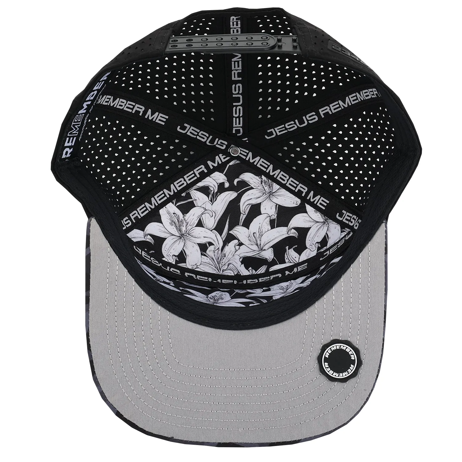 Perforated Flat Bill Hat - Black Camo