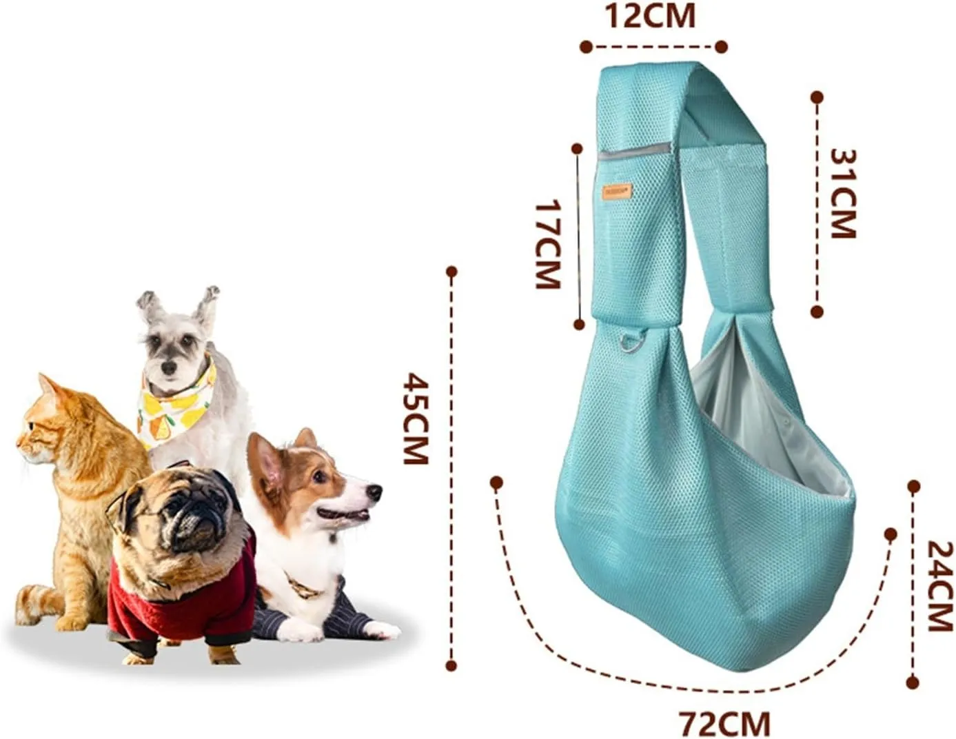 Pet Out Crossbody Bag Cat Dog Portable Breathable Backpack Breathable Comfortable Convenient Safe Easy to Use and Clean(Light Gray)