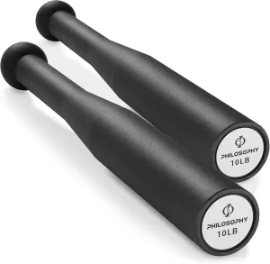 Philosophy Gym Indian Clubs Pair- Weighted Steel Exercise Club Bells Set, Arm Strength Trainer