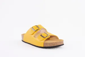 PLAKTON - 340010 DOUBLE BUCKLE FLAT MULE - YELLOW