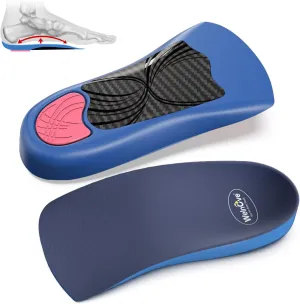 Plantar Fasciitis Heel Inserts Insoles - Welnove Arch Support Anti-Slip Cushions for Foot Heel Pain Relief, Heel Cups Orthotic for Flat Feet, Heel Spur and Achilles Tendinitis, Women’s 6-10