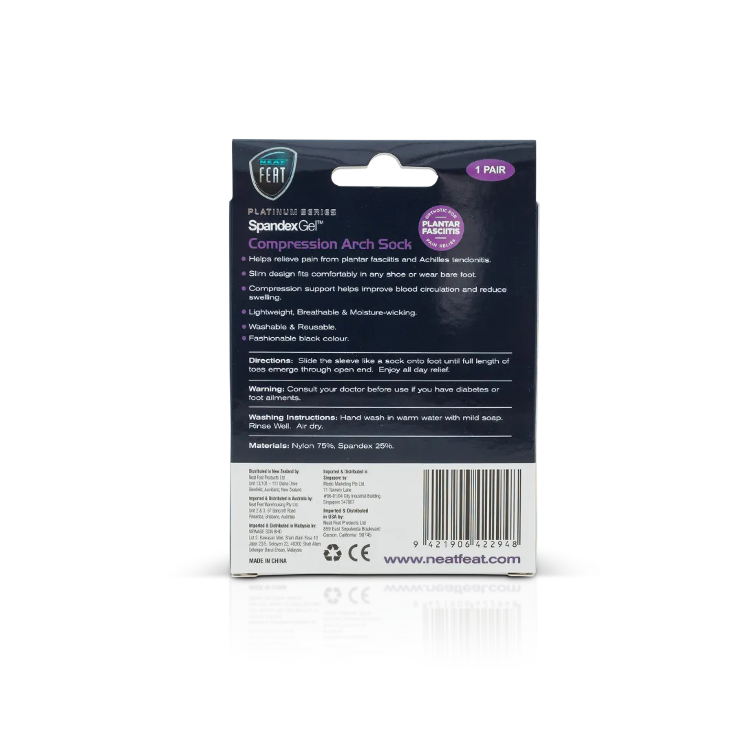 Platinum Series Spandex Gel Compression Arch Sock