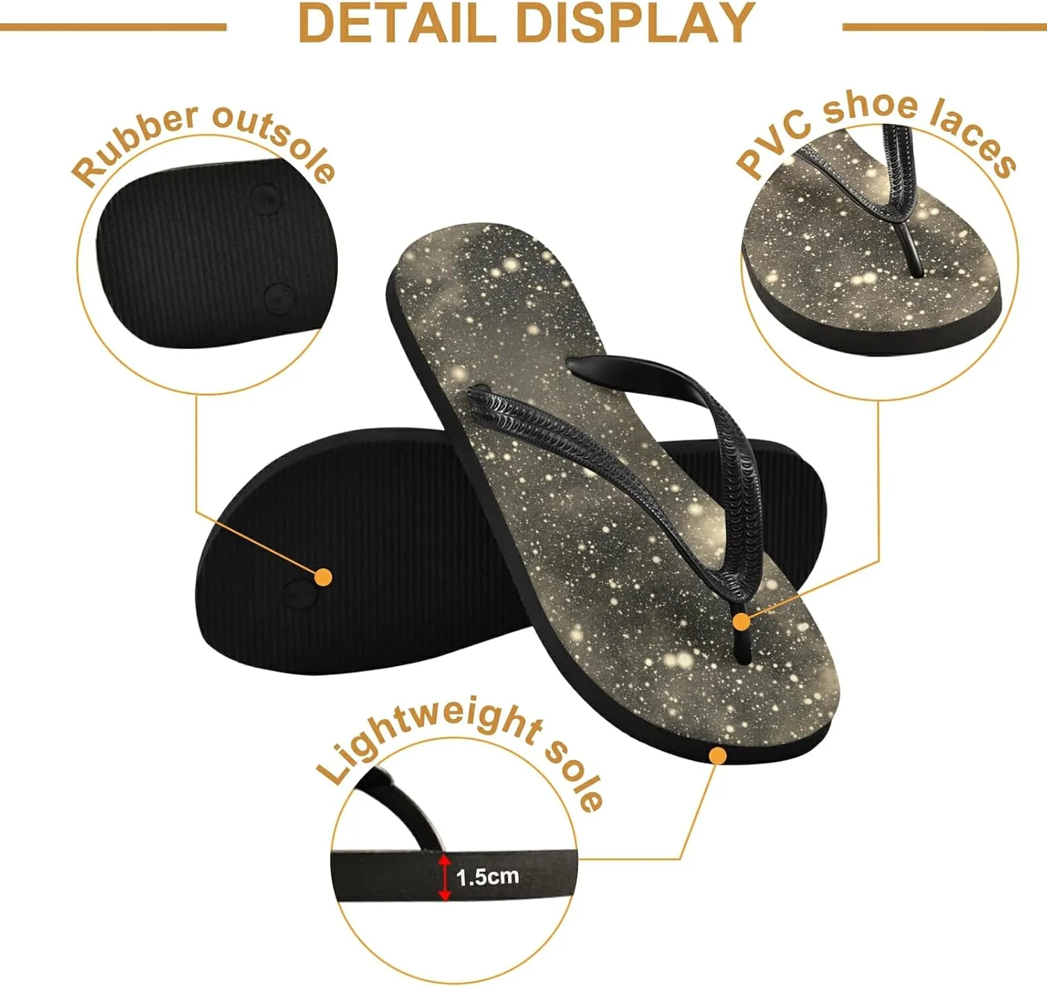 Poeticcity Flip Sandal Men Women Flip Flops for Hotel Spa Home Slippers Bedroom Travel S-XXL
