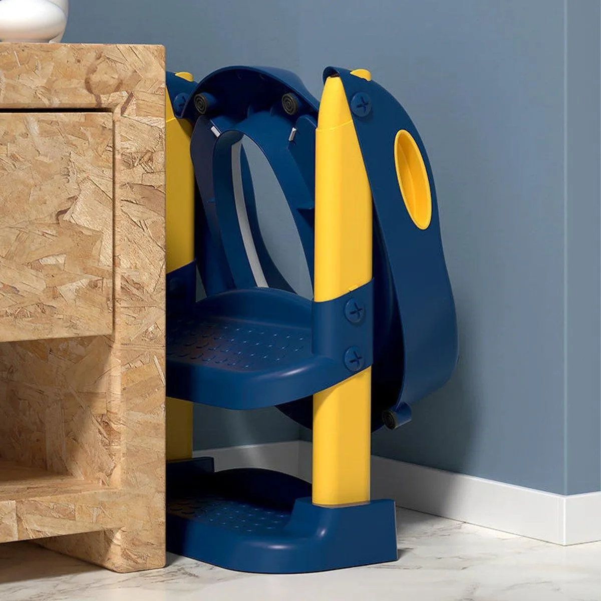 Potty Trainer Toilet Seat Chair Kids Toddler With Ladder Step Up Training Stool
