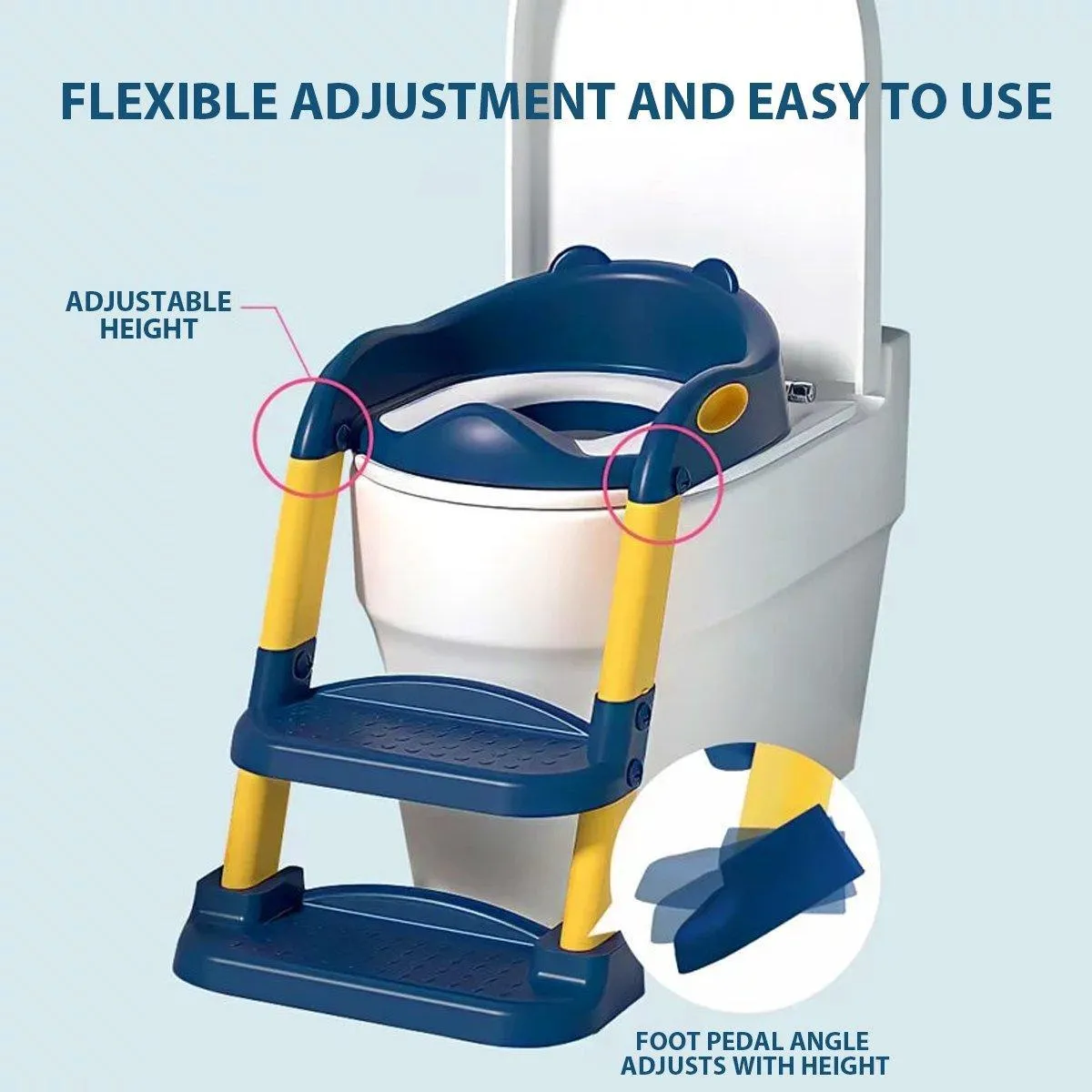 Potty Trainer Toilet Seat Chair Kids Toddler With Ladder Step Up Training Stool