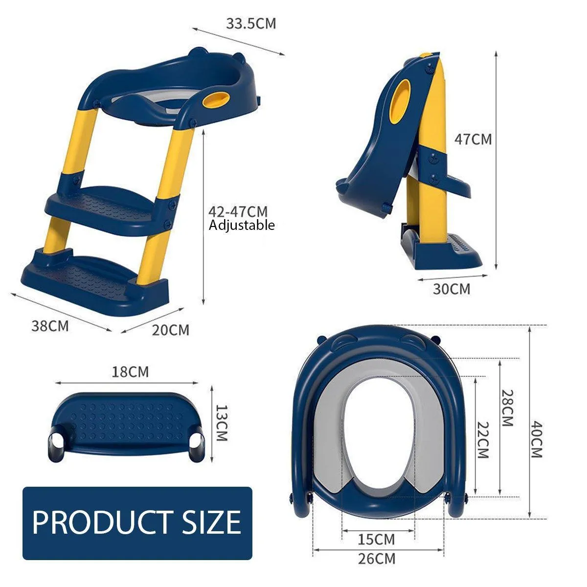 Potty Trainer Toilet Seat Chair Kids Toddler With Ladder Step Up Training Stool
