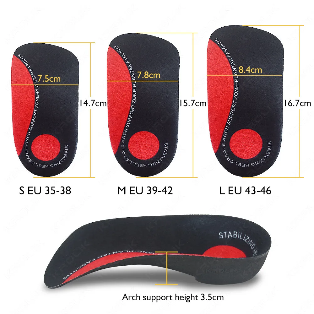 Premium Arch Support Insoles for Severe Flat Feet | Orthotic Inserts for Heel Pain, Plantar Fasciitis Relief | Unisex Shoe Soles for Comfortable Walking