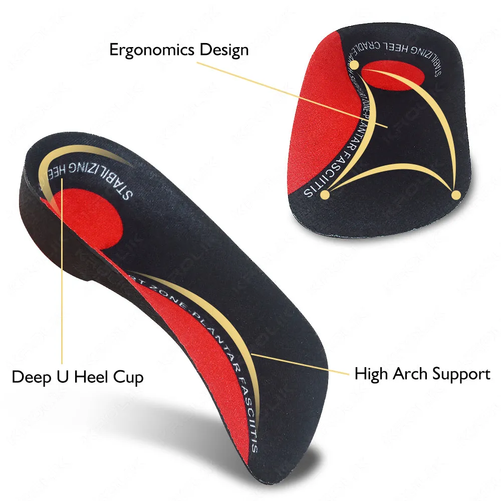 Premium Arch Support Insoles for Severe Flat Feet | Orthotic Inserts for Heel Pain, Plantar Fasciitis Relief | Unisex Shoe Soles for Comfortable Walking