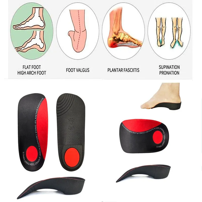Premium Arch Support Insoles for Severe Flat Feet | Orthotic Inserts for Heel Pain, Plantar Fasciitis Relief | Unisex Shoe Soles for Comfortable Walking