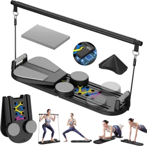 Professional Pilates Reformer Board - Foldable Home and Studio Pilates Equipment for Full Body Workout, Unisex | Portable Gym Equipment for Core Strength and Pilates Training