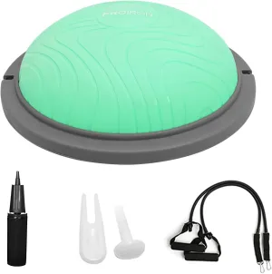 PROIRON Extra Thick Balance Ball Trainer - Portable Air Dome Half Balance Ball with Resistance Bands & Nonslip Base - 660lbs Capacity - Ideal for Yoga & Exercise