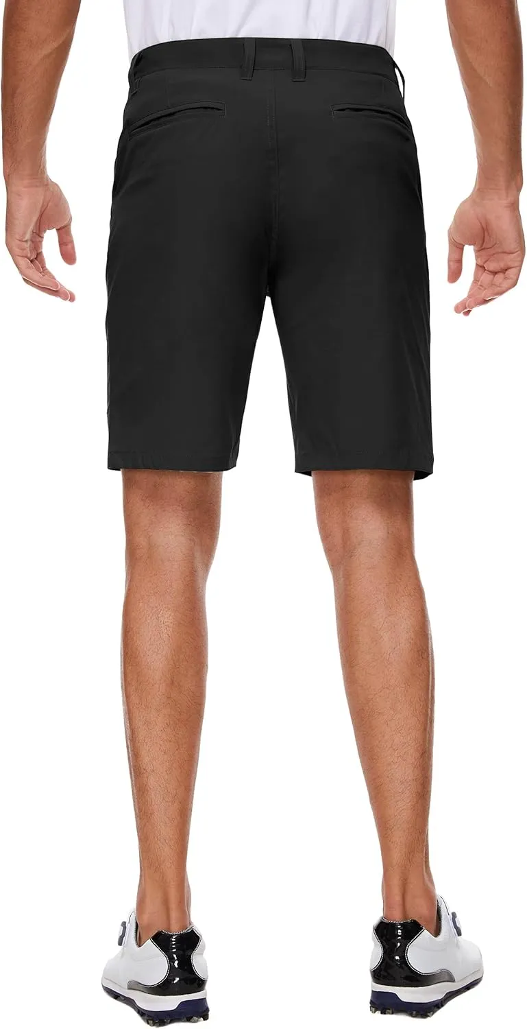 PULI Men's Golf Shorts Stretch Casual Dress 10 Inch Inseam Lightweight Quick Dry Waterproof Hiking Shorts with Pockets