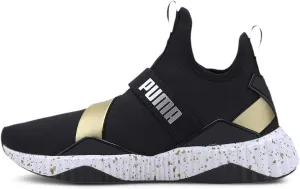 Puma Women's Defy Mid Cross Trainer, Black White, 9.5 M US