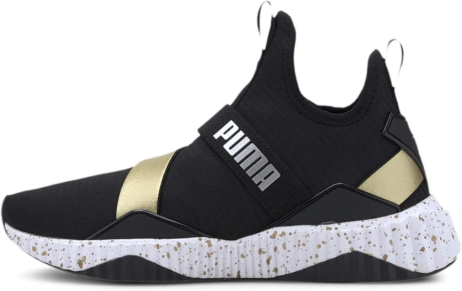 Puma Women's Defy Mid Cross Trainer, Black White, 9.5 M US