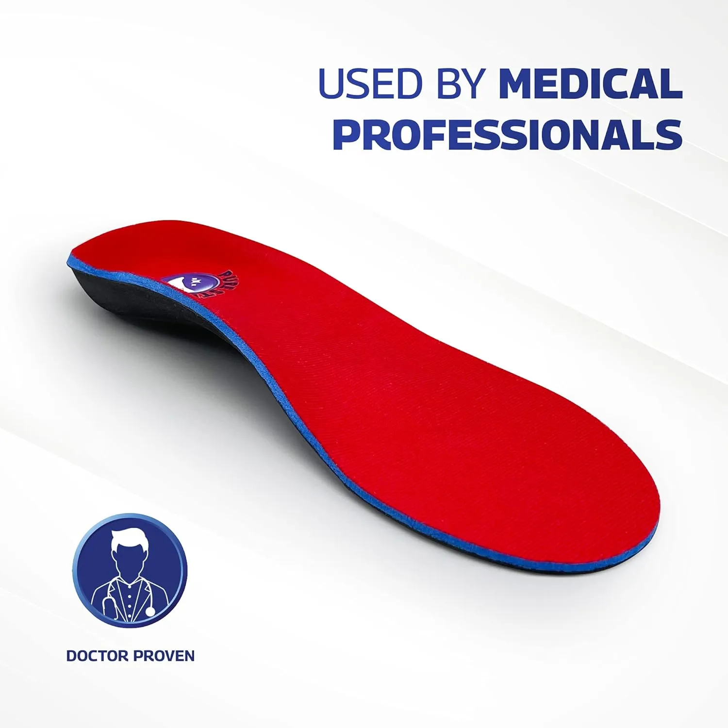 Pure Stride Professional Full Length Orthotics - Shoe Insert & Support for Metatarsals, High Arch, Flat Feet - Pain Relief for Plantar Fasciitis, Arch, Heel - 1 Pair, Men's 9-9.5 / Women's 11-11.5