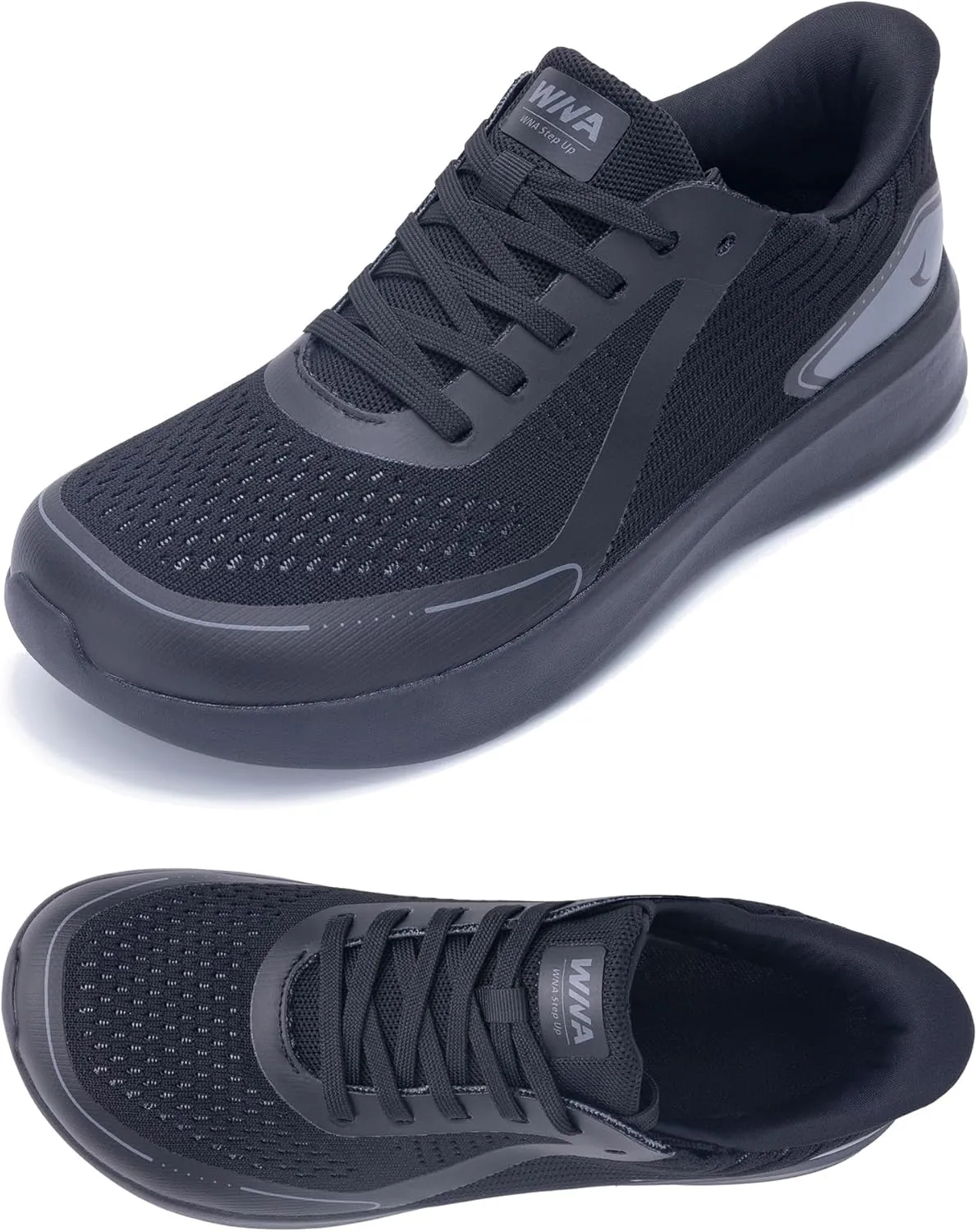 QAUPPE Wide Toe Box Walking Shoes for Men | Zero Drop Minimalist Design | Arch Support for Plantar Fasciitis | Slip-On Tennis Shoes US 8-12