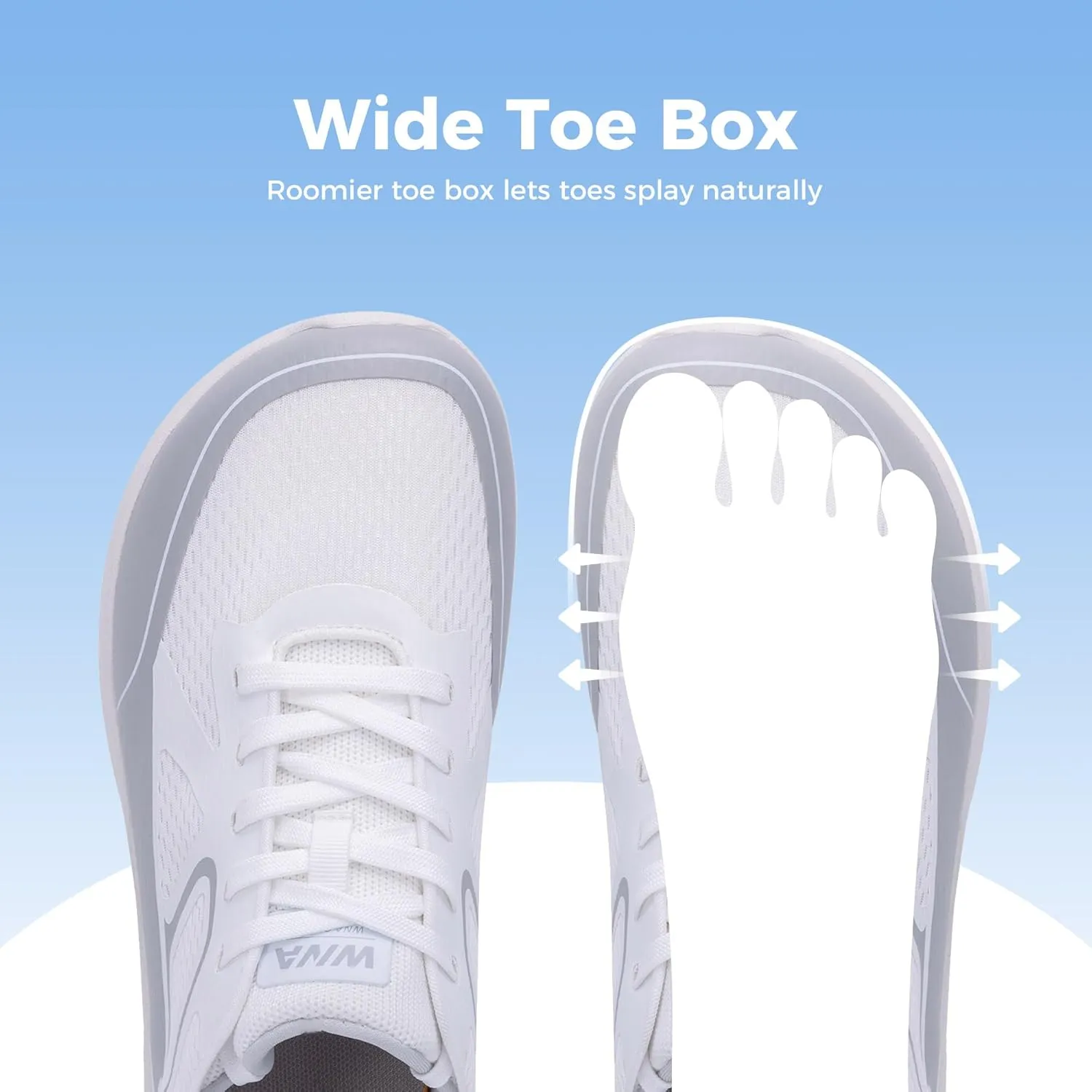 QAUPPE Wide Toe Box Walking Shoes for Men | Zero Drop Minimalist Design | Arch Support for Plantar Fasciitis | Slip-On Tennis Shoes US 8-12