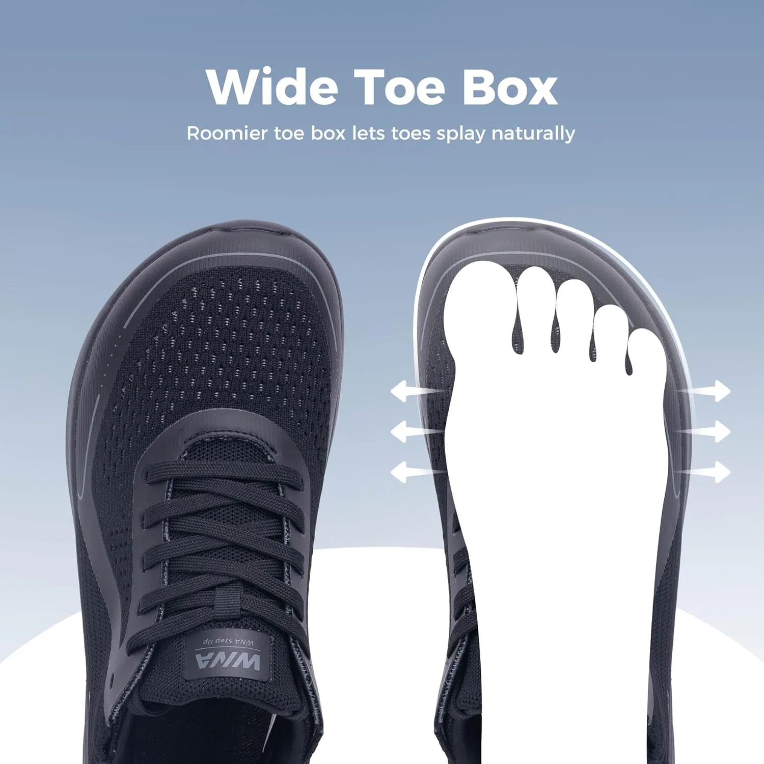 QAUPPE Wide Toe Box Walking Shoes for Men | Zero Drop Minimalist Design | Arch Support for Plantar Fasciitis | Slip-On Tennis Shoes US 8-12