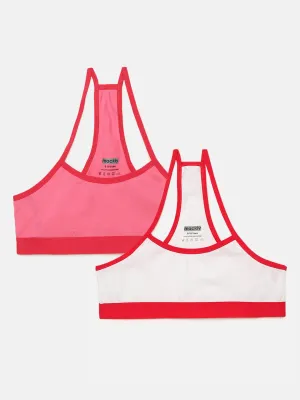 RACER BACK TRAINER BRA, PINK\WHITE