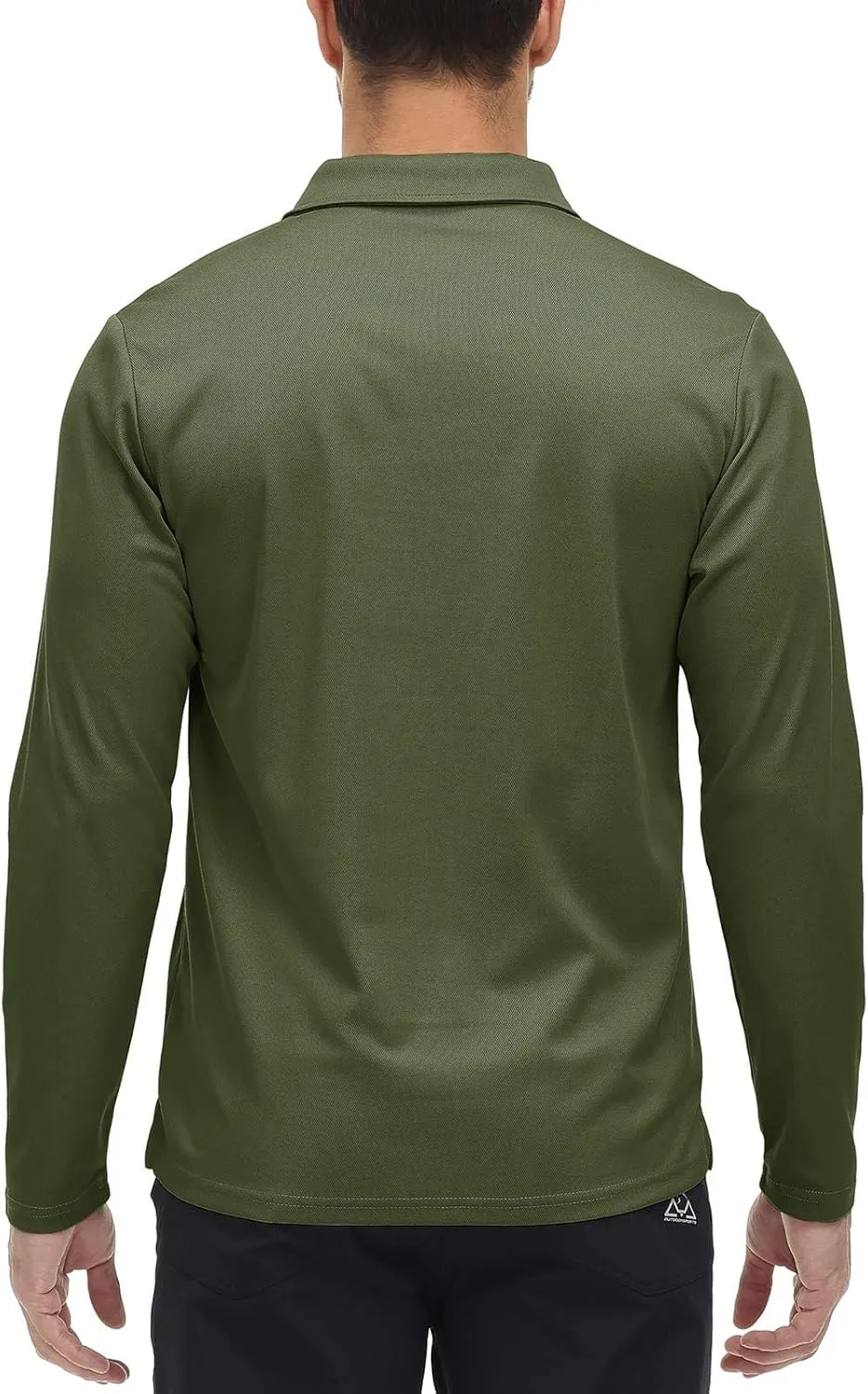 Rdruko Men's Polo with Pocket Long Sleeve Quick Dry Outdoor Golf Pullover Collared T-Shirt