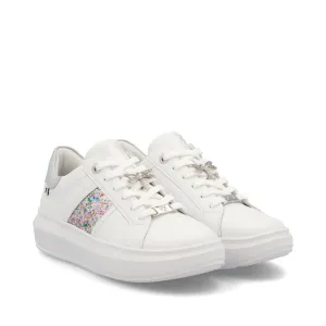 Rieker Evolution W1202 - Ladies Lace Trainer In White
