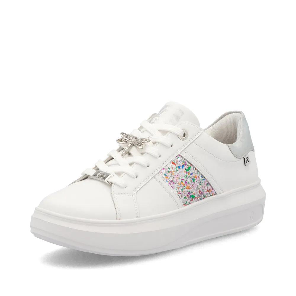 Rieker Evolution W1202 - Ladies Lace Trainer In White