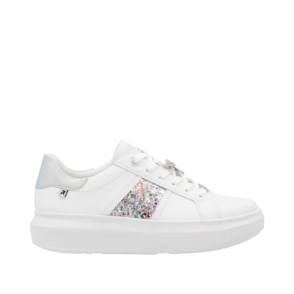 Rieker Evolution W1202 - Ladies Lace Trainer In White