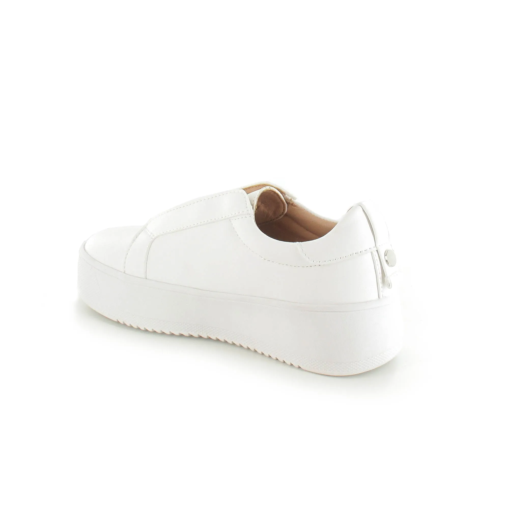 Riva - Womens Contemporary Slip-On Trainer-White