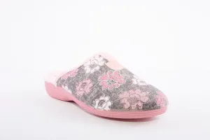 ROAL - R00722 FLOWER MULE SLIPPER - PINK/GREY