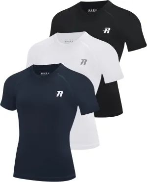 Runhit Boys Compression Shirt Short Sleeve Youth Basketball Undershirt Kids Quick Dry Athletic Base Layer T-Shirt