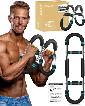Saker Twister Arm Trainer, Adjustable Chest Workout Equipment, Forearm Strengthener, Portable Power Twister Bar, Detachable Design Fitness Anywhere