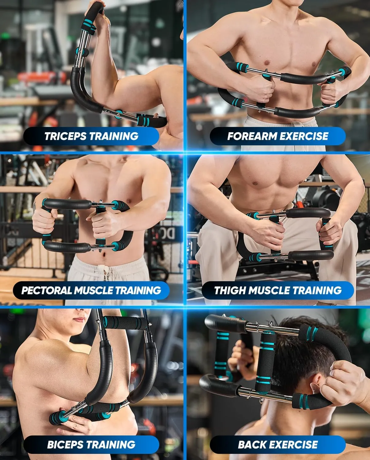 Saker Twister Arm Trainer, Adjustable Chest Workout Equipment, Forearm Strengthener, Portable Power Twister Bar, Detachable Design Fitness Anywhere