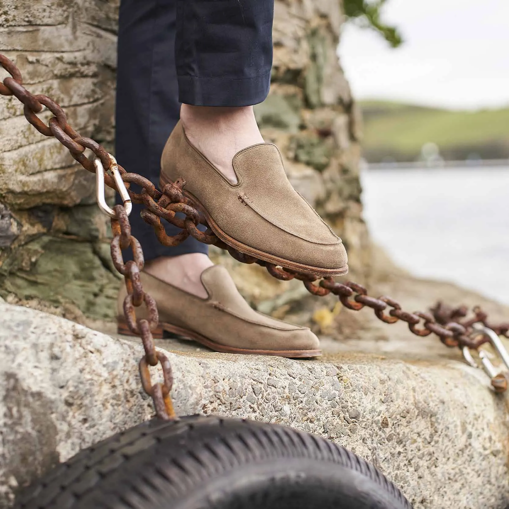 Salcombe Khaki Suede 'Superflex' Crockett & Jones