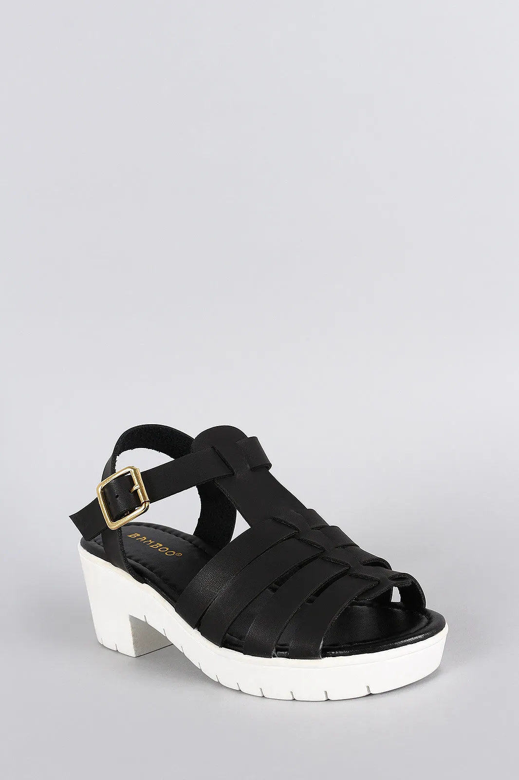 Sandal Multi-device compatible Bamboo Tailored Platform Strappy Fisherman