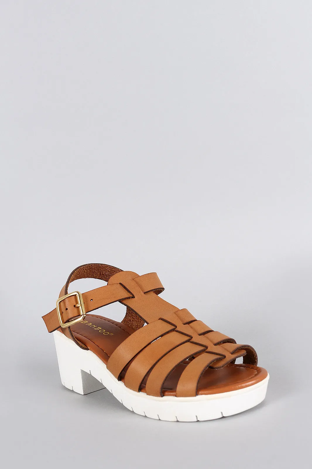 Sandal Multi-device compatible Bamboo Tailored Platform Strappy Fisherman
