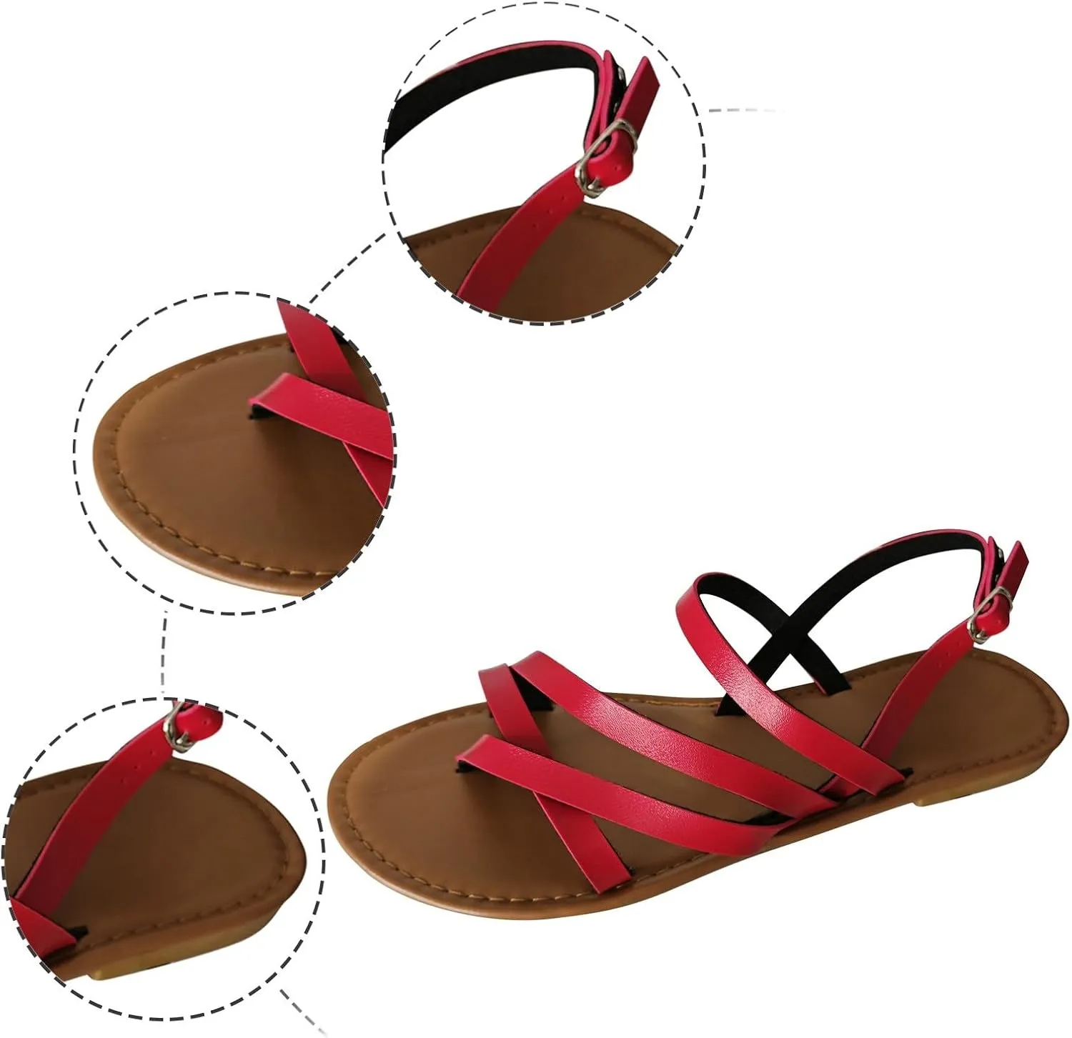 Sandals For Women Dressy Flat Fashion Summer Sandals Comfortable Flip Flops Soft Arch Support Trendy Summer Sandals
