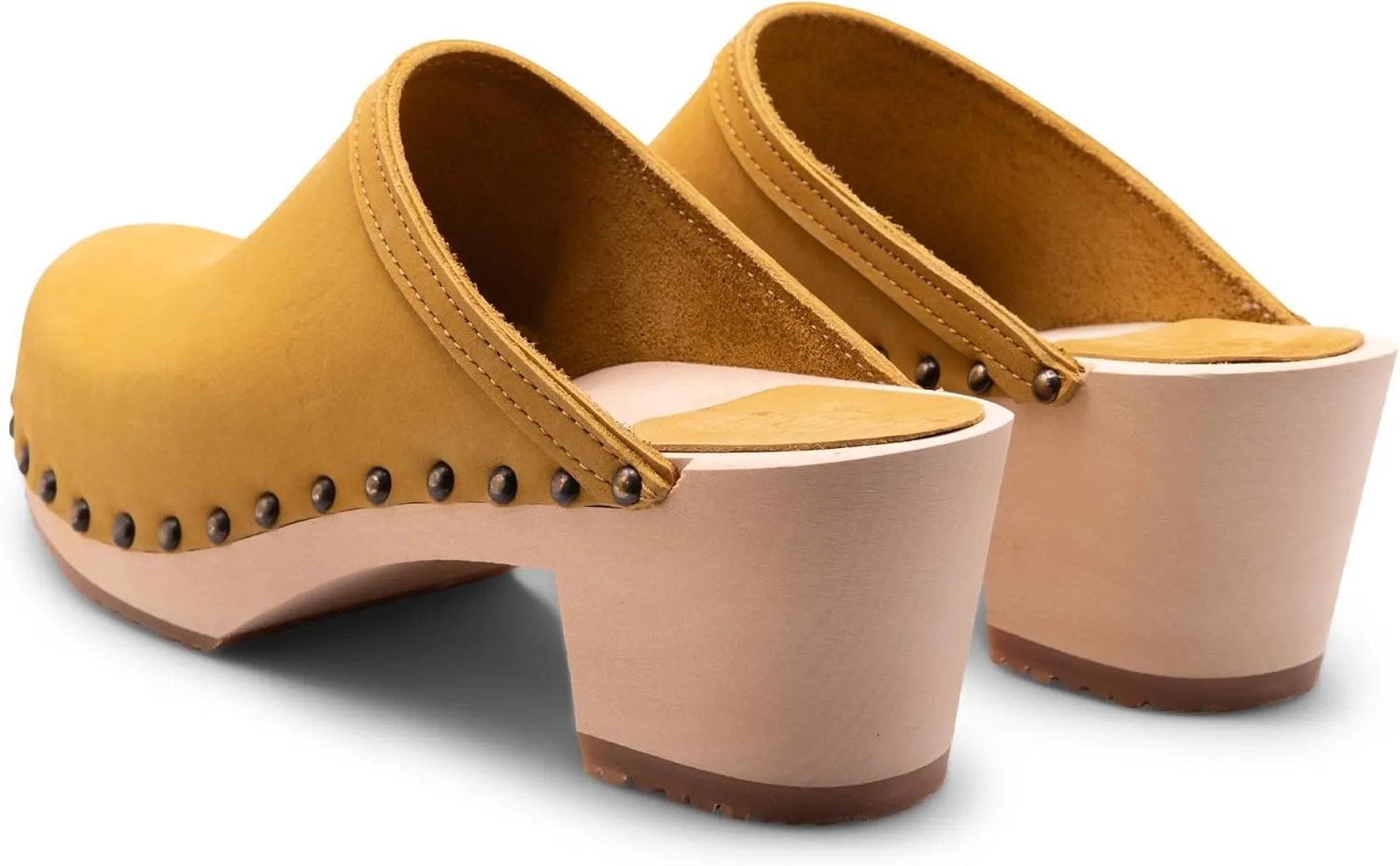 Sandgrens Handmade Swedish Wood Clogs for Women, High Heel Mule | Rome