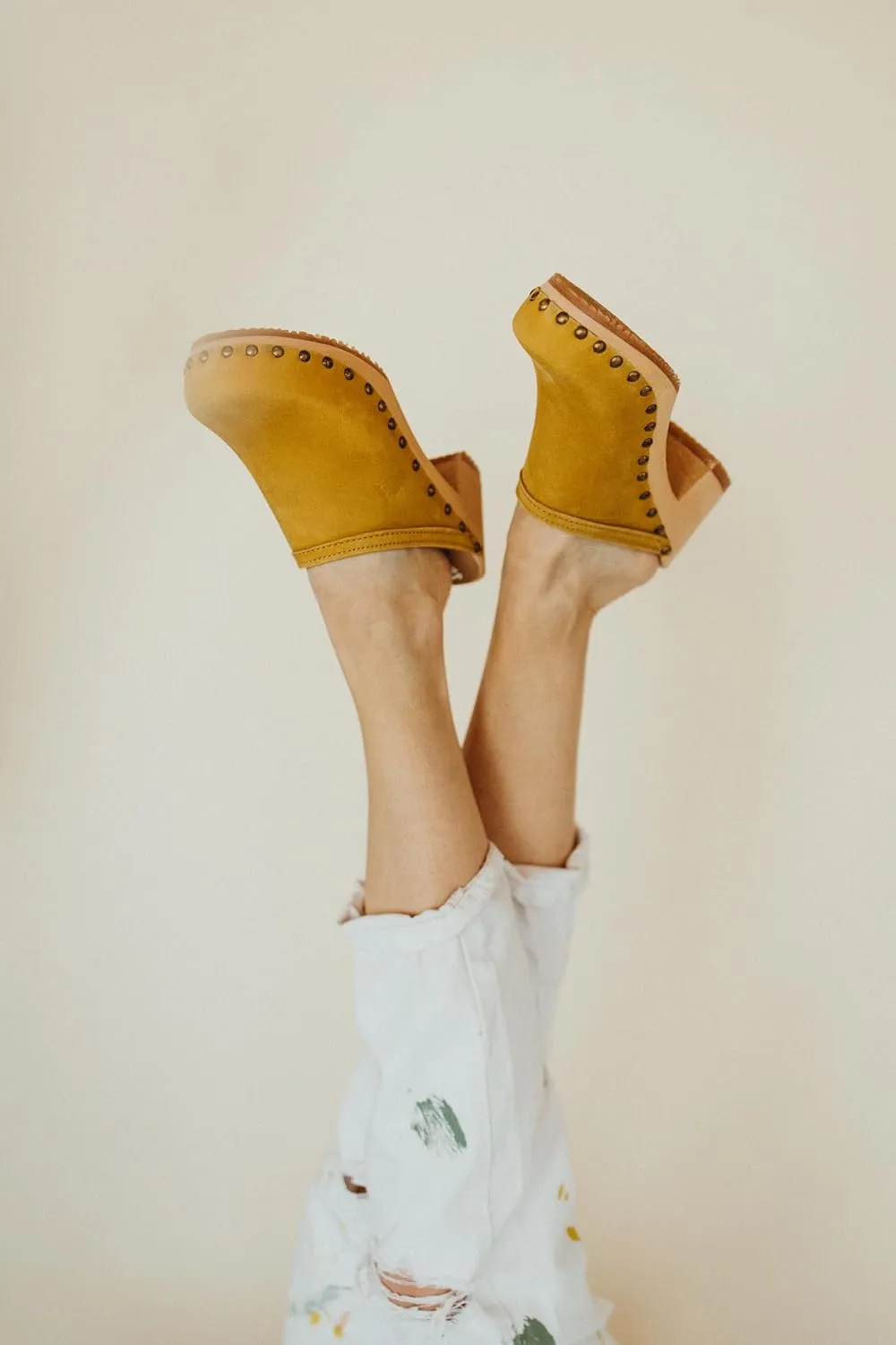Sandgrens Handmade Swedish Wood Clogs for Women, High Heel Mule | Rome