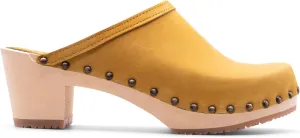 Sandgrens Handmade Swedish Wood Clogs for Women, High Heel Mule | Rome
