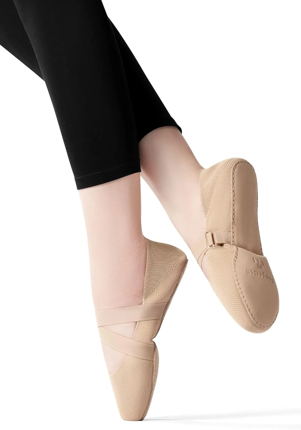 SANGEESON Ballet Shoes for Women(Leather Full Sole, Arch Support, Breathable), Jazz Shoes, Ballerina Shoes, Dance Shoes Women for Beginner