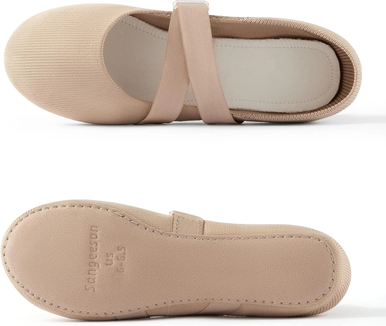 SANGEESON Ballet Shoes for Women(Leather Full Sole, Arch Support, Breathable), Jazz Shoes, Ballerina Shoes, Dance Shoes Women for Beginner