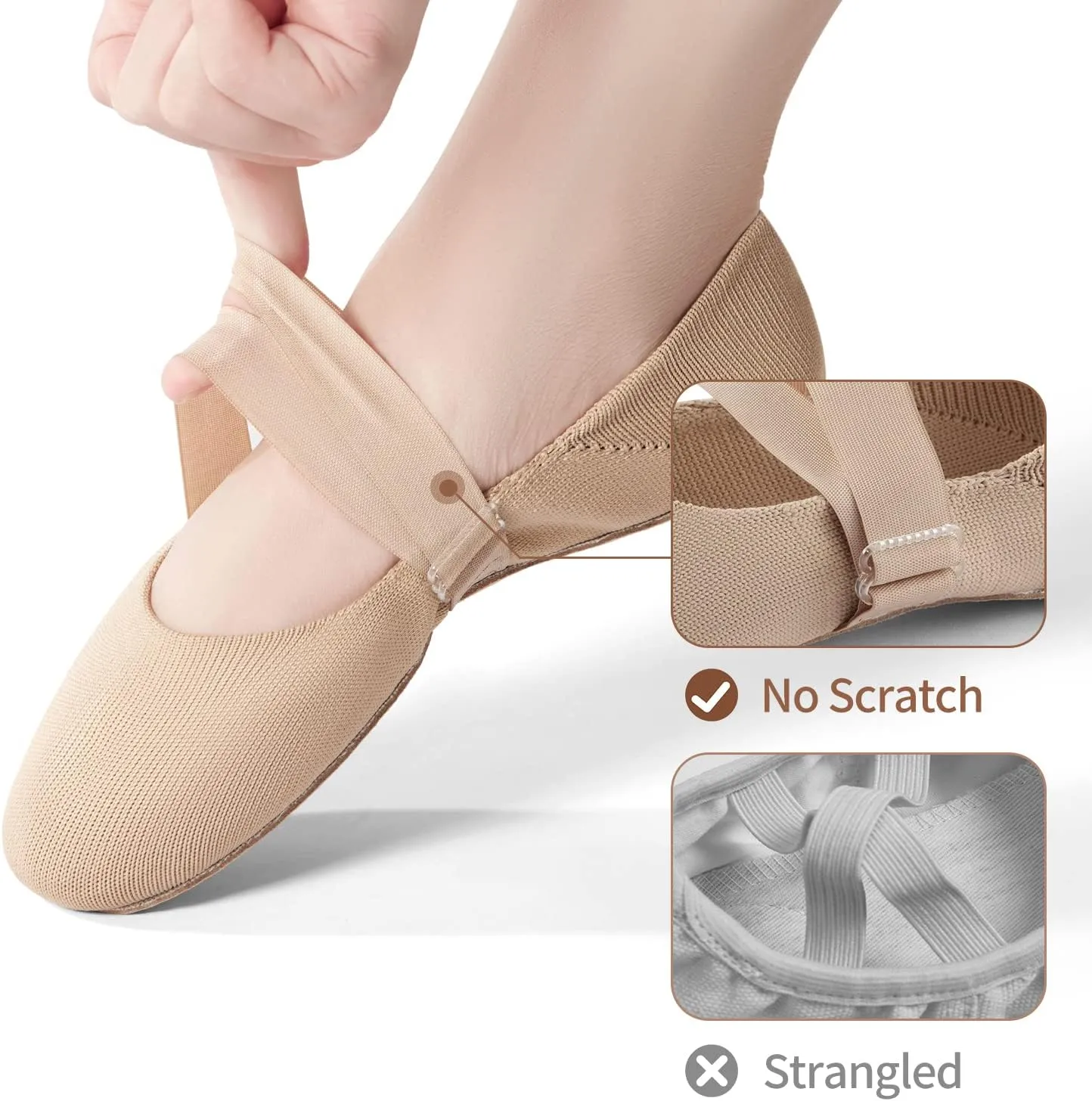 SANGEESON Ballet Shoes for Women(Leather Full Sole, Arch Support, Breathable), Jazz Shoes, Ballerina Shoes, Dance Shoes Women for Beginner