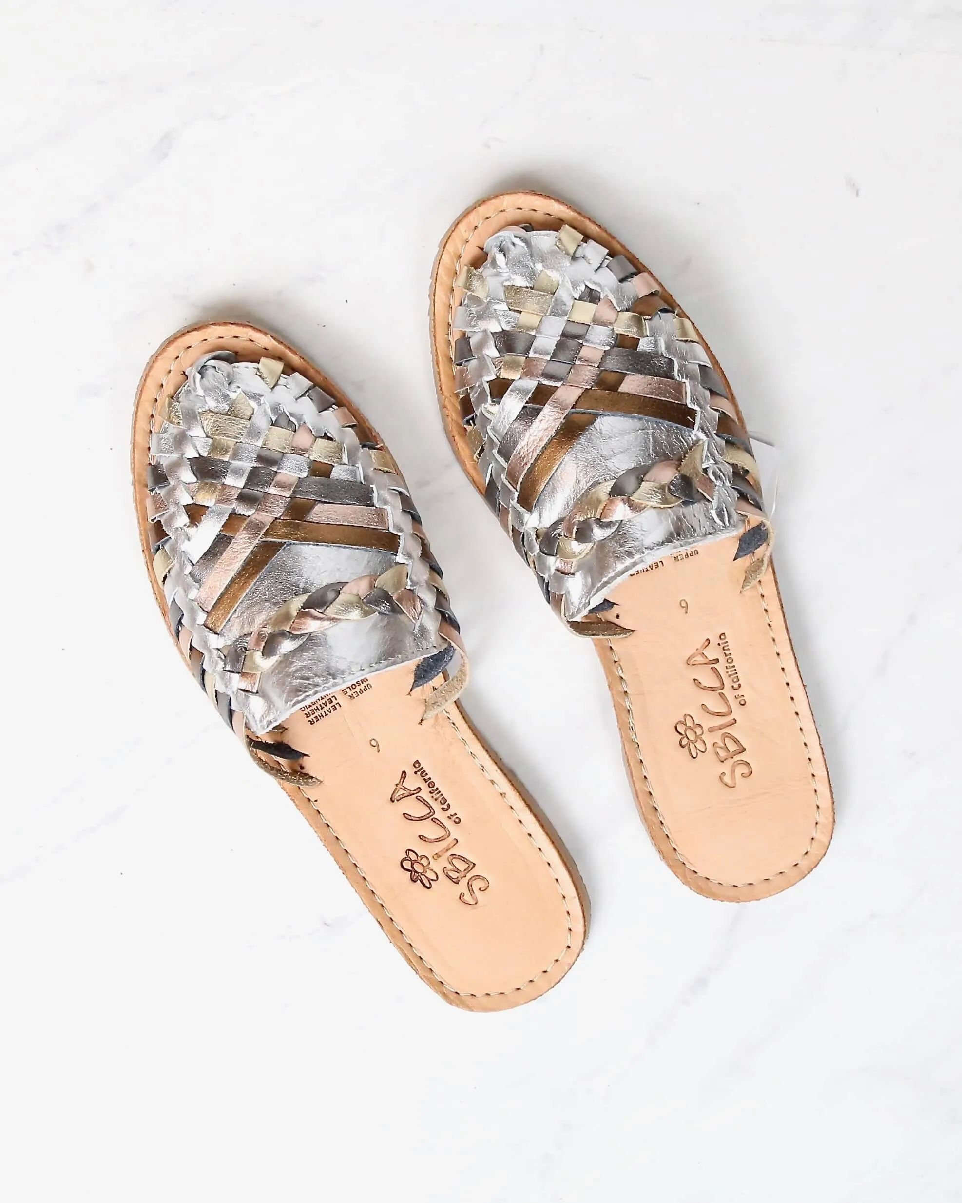 Sbicca - Baines Huarache Women's Flat Sandal in Silver/Multi