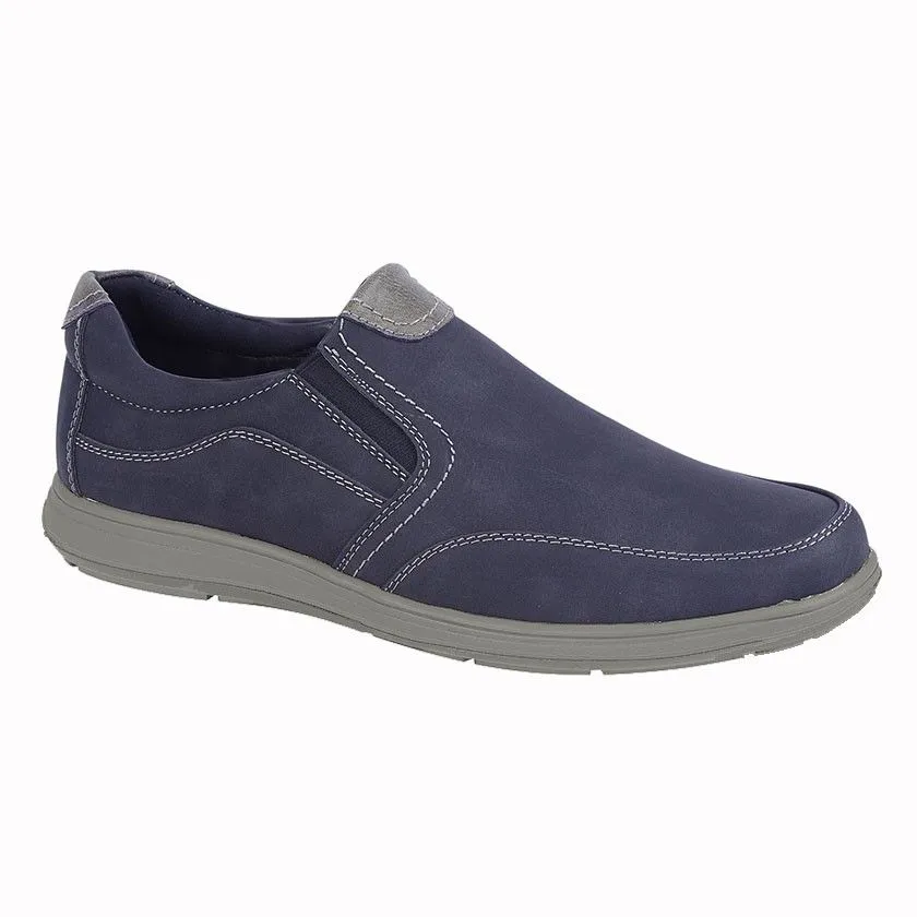 Scimitar Men's Double Gusset Slip on Casual Shoe Blue