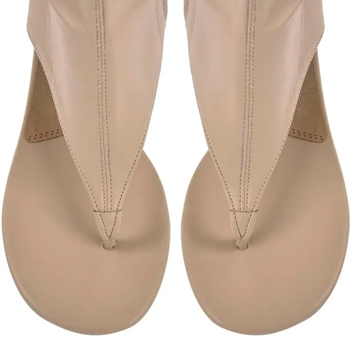 sexytag Women's Thong Sandals Open Toe Knee High Kitten Heels Sandal Boots