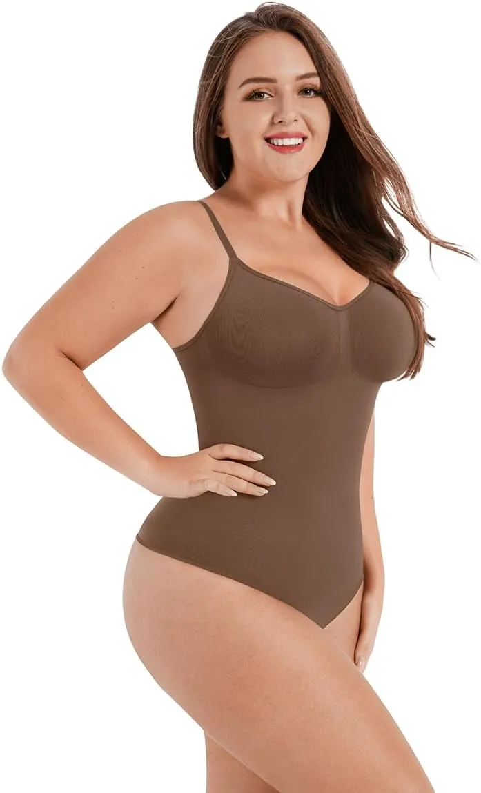 Shapewear Tummy Control Bodysuit Thong or Brief: Sculpting Shaper Tank Top Bodysuits & Snatched Waist Body Suit