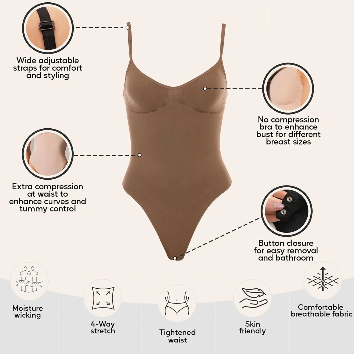 Shapewear Tummy Control Bodysuit Thong or Brief: Sculpting Shaper Tank Top Bodysuits & Snatched Waist Body Suit