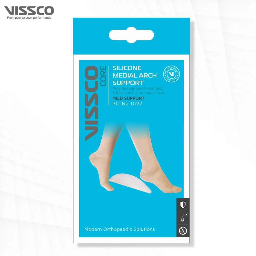 Silicone Medial Arch Support | Provides Balance & Structual Support to Flat Feet (Grey)