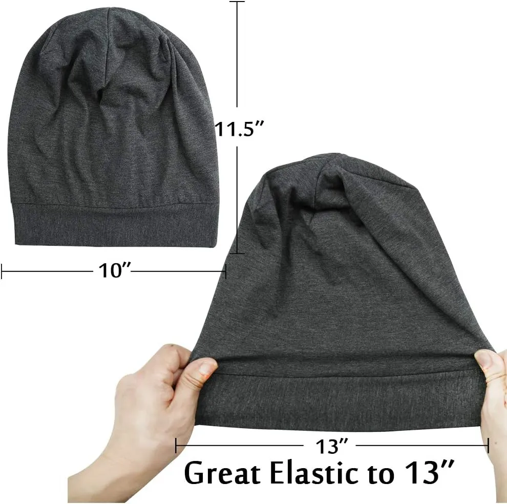 Silk Satin Lined Sleep Cap,Inner 19MM 100% Mulberry Silk Outer Viscose Nature Breathable for Hair
